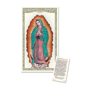 Our Lady of Guadalupe Laminated Holy Card -25/pk