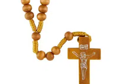 Wood Bead Cord Rosary B001130