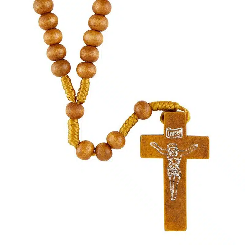 Wood Bead Cord Rosary – Rosaries & Chaplets Wood Bead Cord Rosary