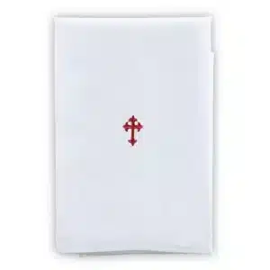 Red Fleur De Lis Cross Purificator - 12/pk