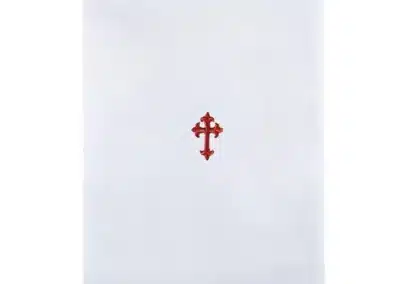 Red Fleur De Lis Cross Lavabo Towel - 12/pk