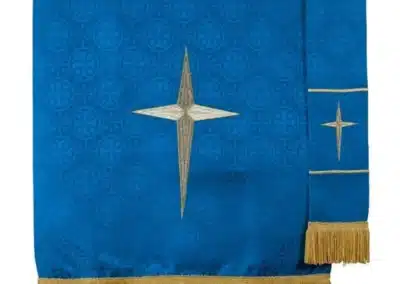 Maltese Jacquard Pulpit Scarf - Blue Bethlehem Star