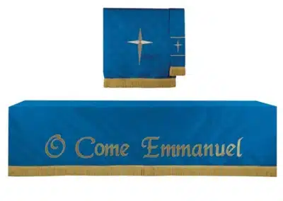 Three Piece Maltese Cross Jacquard Parament Set - Blue