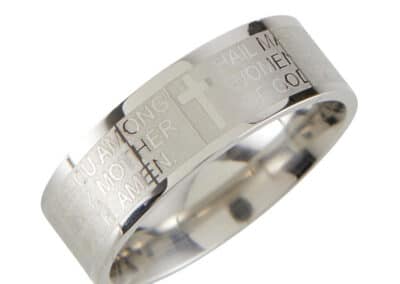 Stainless Steel Laser Engraved Men's Hail Mary Rings BK-12221A__72907