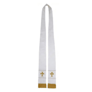 Maltese Jacquard Stole – White