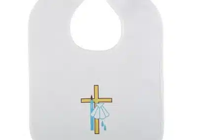 Cross/Shell Baptismal Bib 6 Pk