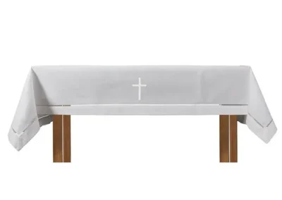Eyelet Edged with Embroidered Cross Altar Frontal