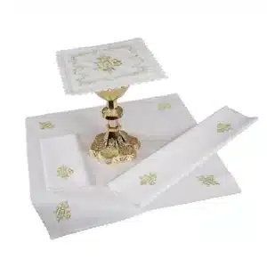 Embroidered IHS Altar Linen Gift Set