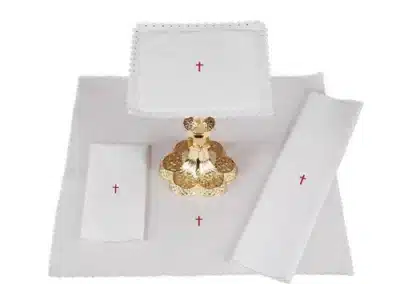 Lace Trim Cross Altar Linen Gift Set