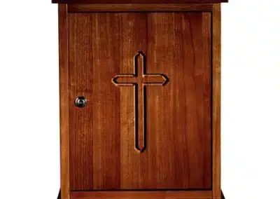 Plain Cross Wood Tabernacle - Walnut