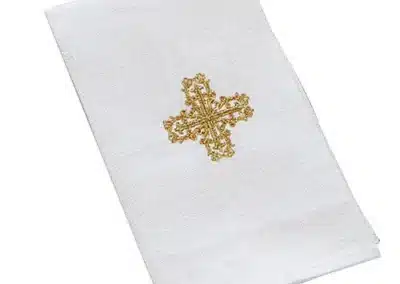 Fleur de Lis Cross Baptismal Napkin - 4/pk