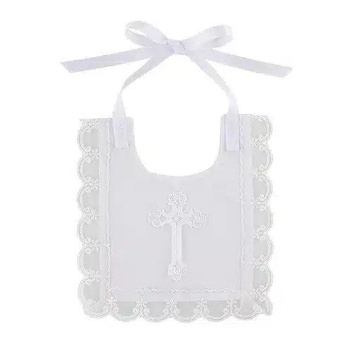 Laced-Trim Baptismal Bib – 6/pk Laced-Trim Baptismal Bib - 6/pk