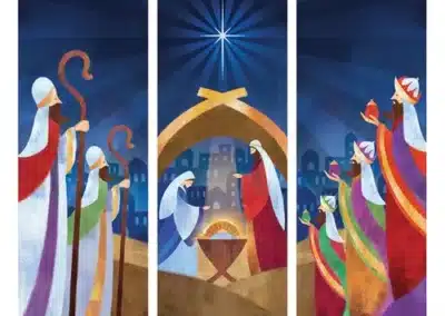 Let us Adore Him Nativity X-Stand Banner Set - Set of 3