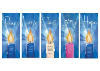 Blue Advent Candle Banner Set - Set of 5