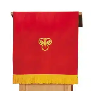 Red/White Pulpit Scarf with Fringe