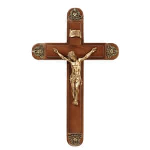 15" H Cherry Sick Call Crucifix Set