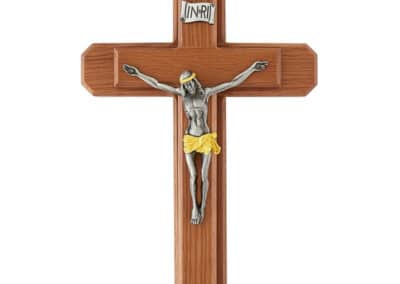 13" H Walnut Sick Call Crucifix Set - L1355__98914