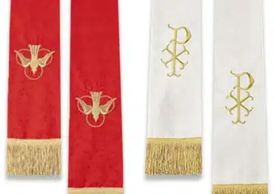 Jacquard Red/White Reversible Stole