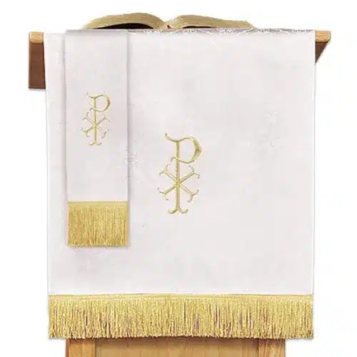 Jacquard Reversible Bookmark with Dove: Red/White Jacquard Reversible Bookmark with Dove: Red/White