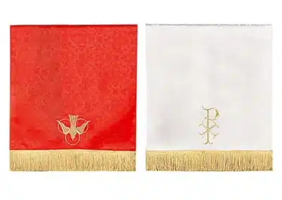 Jacquard Reversible Table Runner with Dove: Red/White