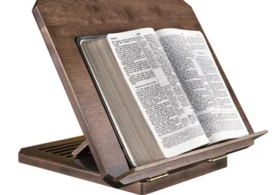 Adjustable Wood Bible Stand w/ Engraved Bible Verse - Maple