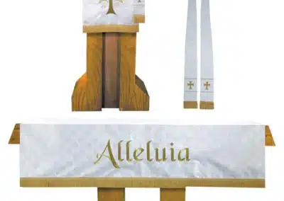 3 Piece Maltese Jacquard Parament Set - White