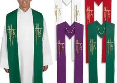 Set of 4 Embroidered Alpha Omega Stoles