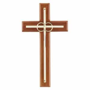 Overlay Wedding Cross With Gold Rings