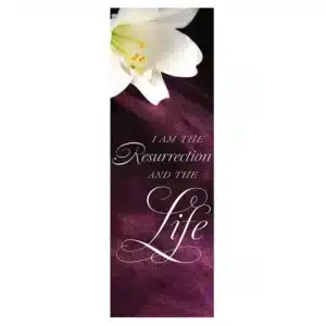 I Am the Resurrection and the Life Plum Banner