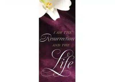 I Am the Resurrection and the Life Plum Banner