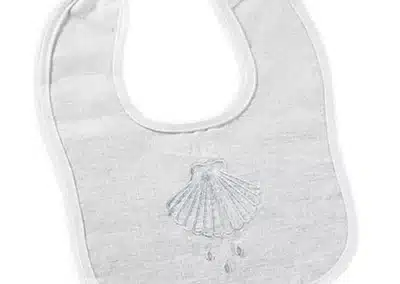 Shell & Water Embroidered Baptismal Bib