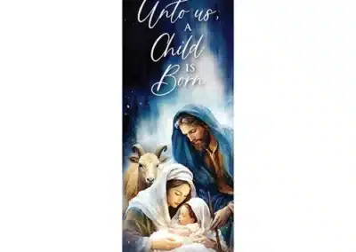 Watercolor For Unto Us a Child is Born X-Stand Banner