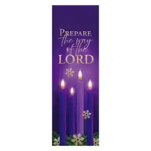 Four Candle Prepare the Way of the Lord Banner