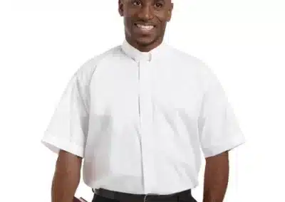 Short Sleeve Tab Collar Shirt - White