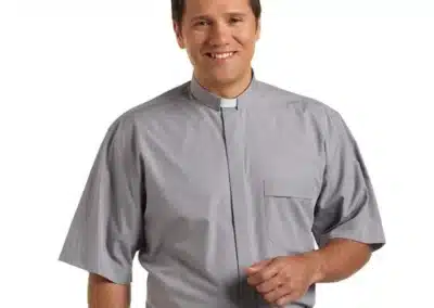 Short Sleeve Tab Collar Shirt - Gray