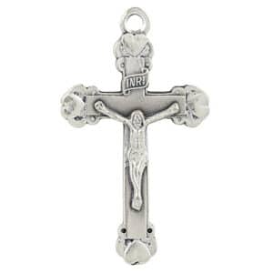 Silver Oxidized Heritage Ornate Crucifix with 24" H Chain