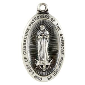 Silver Oxidized Our Lady of Guadalupe Medal