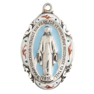 Sterling Silver/Blue Miraculous Medal