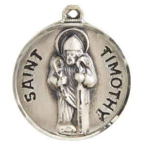 Sterling Silver Patron Saint Timothy Medal