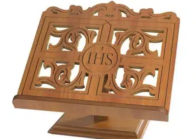 IHS Wood Carved Bible Stand