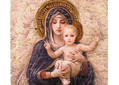 Square Tile Plaque with Stand - Bouguereau Madonna and Child VC694__46725