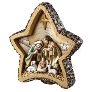 Resin Woodgrain Star Nativity