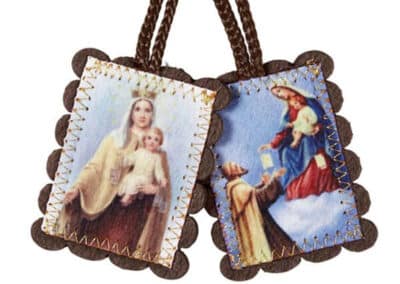 Brown Wool Scapular Display - 24/pcs WC145__12807