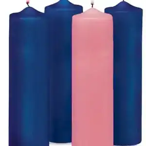 9" Advent Pillar Candle Set - Blue/Pink