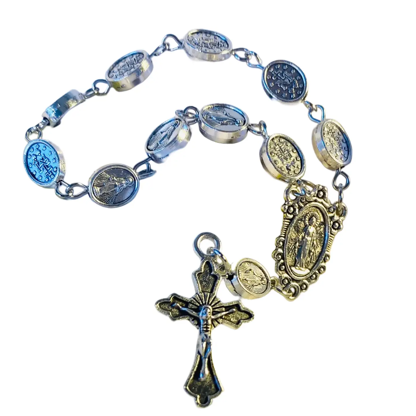 Marian Decade Chaplet – 7″ Metal Catholic Rosary... Marian Decade Chaplet – 7" Metal Catholic Rosary Prayer Chaplet