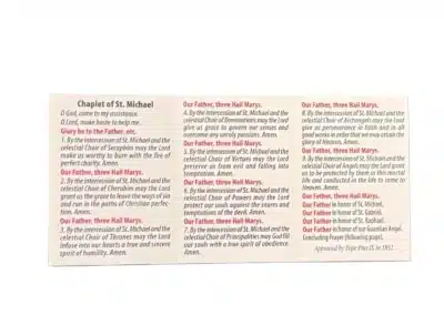 Chaplet of Saint Michael Prayer Card Pamphlet – Step-by-Step Catholic Prayer Guide: A000009-1