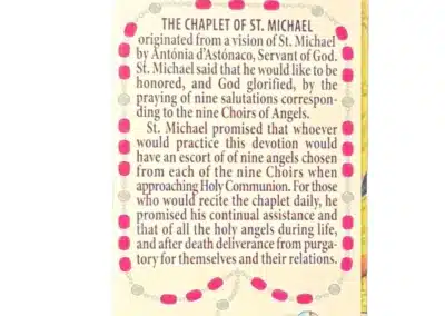 Chaplet of Saint Michael Prayer Card Pamphlet – Step-by-Step Catholic Prayer GuideA000009-3