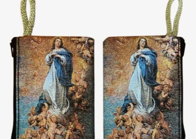 Immaculate Conception Rosary Pouch – Tapestry Zipper Case – 3" × 4": A000010