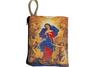 Mary Undoer of Knots Rosary Pouch – Tapestry Zipper Case – 3" × 4": A000012-1