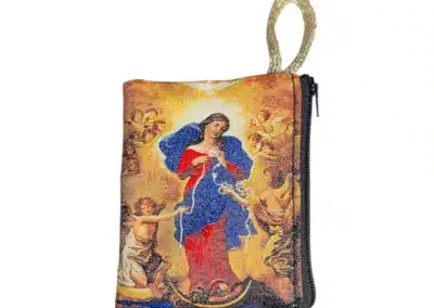 Mary Undoer of Knots Rosary Pouch – Tapestry Zipper Case – 3" × 4": A000012-2